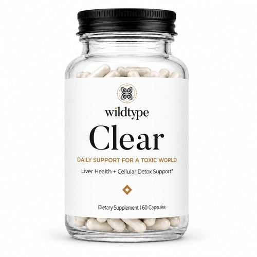 Clear: the capsule bottle, front label